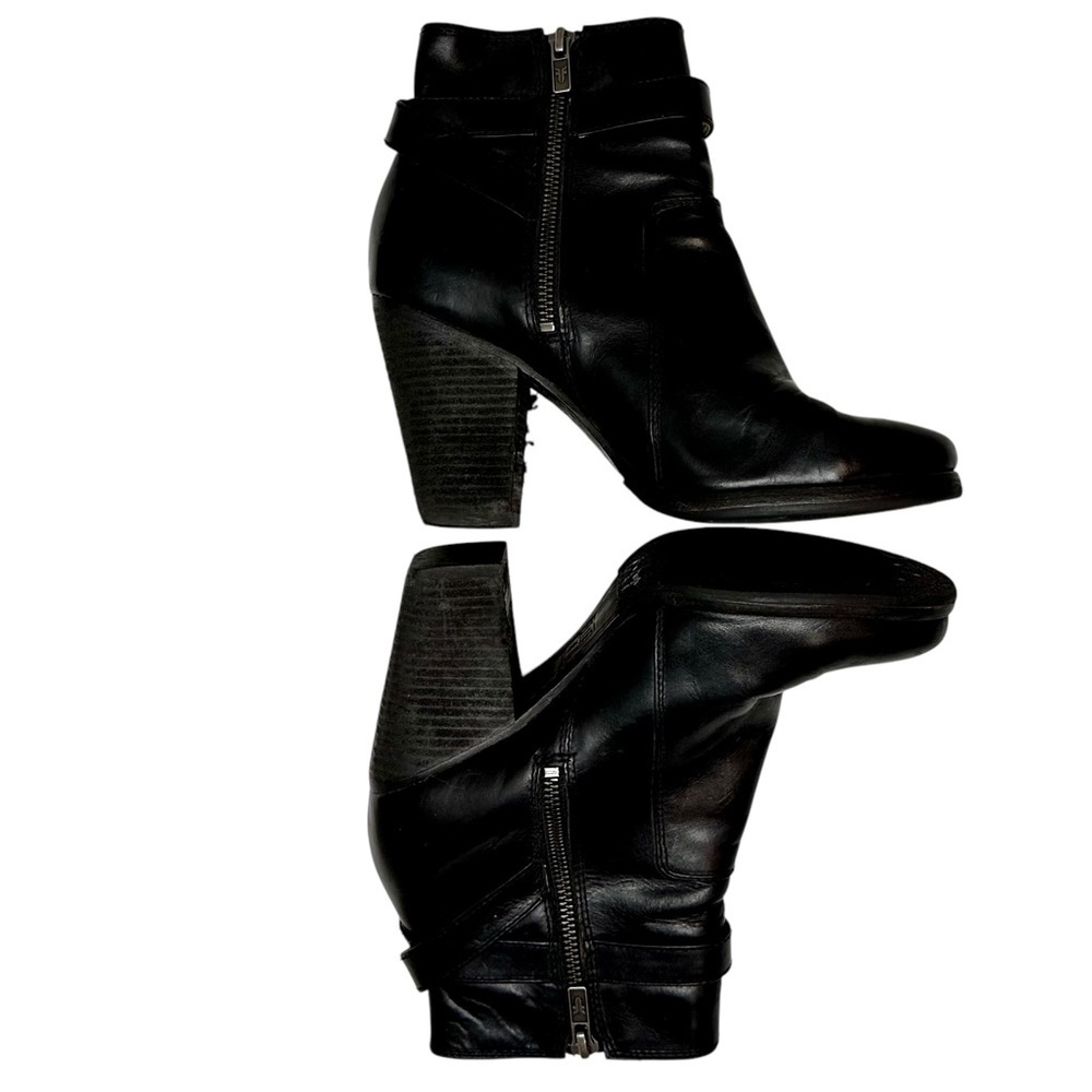 Frye Black Leather Moto Ankle Boots Size 7.5 - Picture 4 of 14